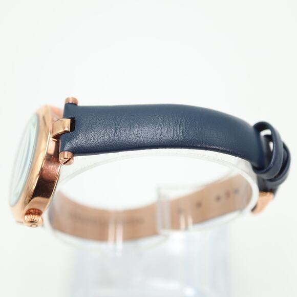 Burgi Watch Womens 31mm Blue Flower Dial Rose Gold Tone Diamond Dial New Battery - Picture 11 of 15